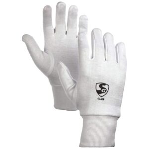 SG Cotton Cricket Inner Gloves Club Youth, White