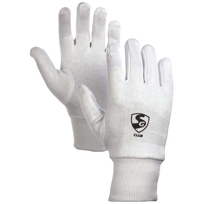SG Cotton Cricket Inner Gloves Club Youth, White